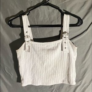 white denim crop top with adjustable straps